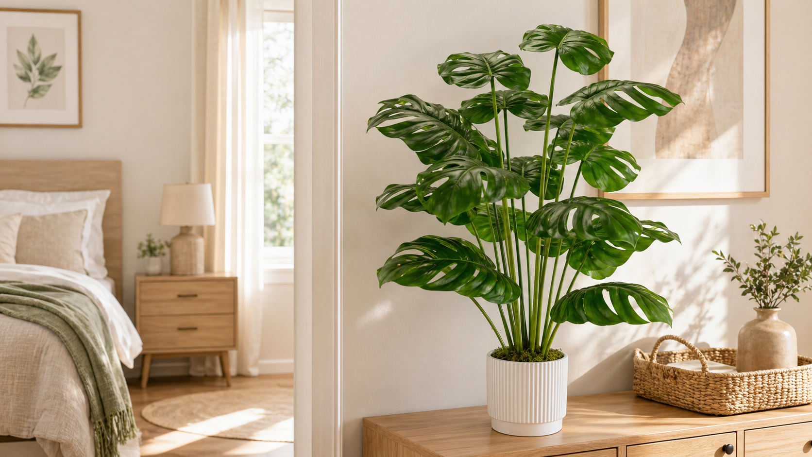tall-faux-monstera-floor-plant thumbnail 3